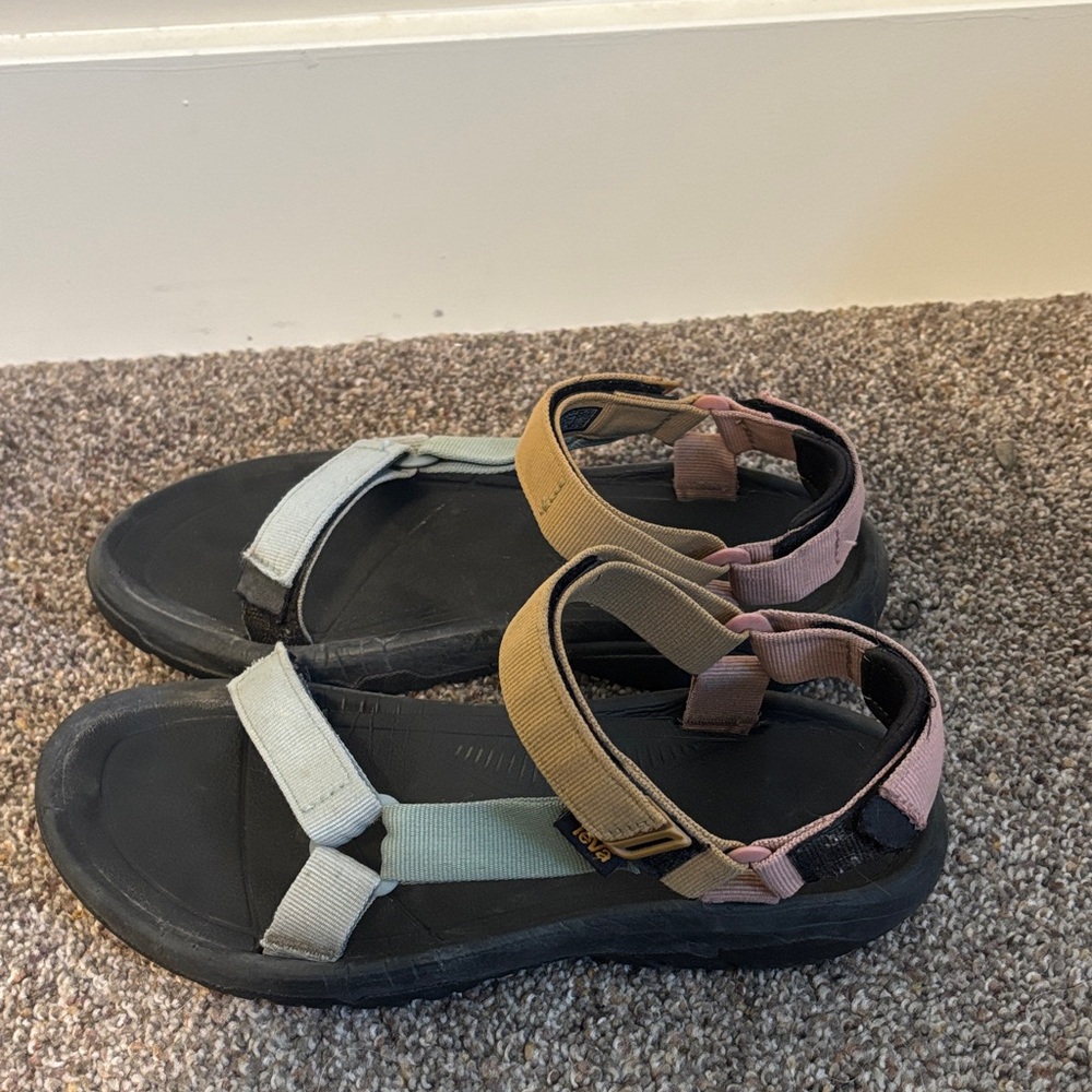 Teva Multicolor Strappy Sandals - Pink, Tan, Mint